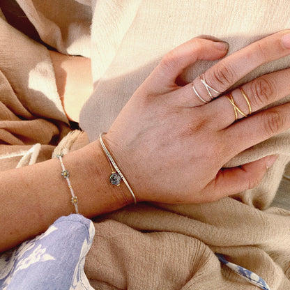 ［受注製作］ Silver〈Spinning bubbles〉3-wrap