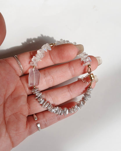 14KGF〈Magnet Bracelet〉Silk quartz
