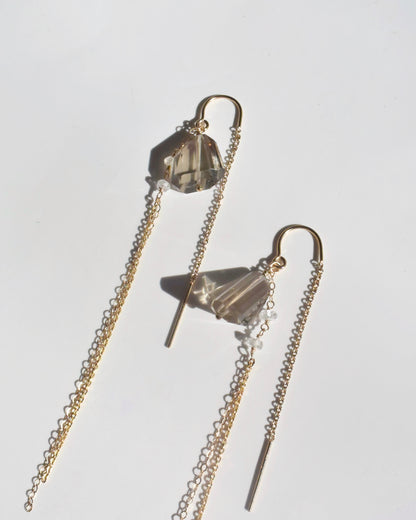 14KGF〈 Smoky quartz 〉Earrings