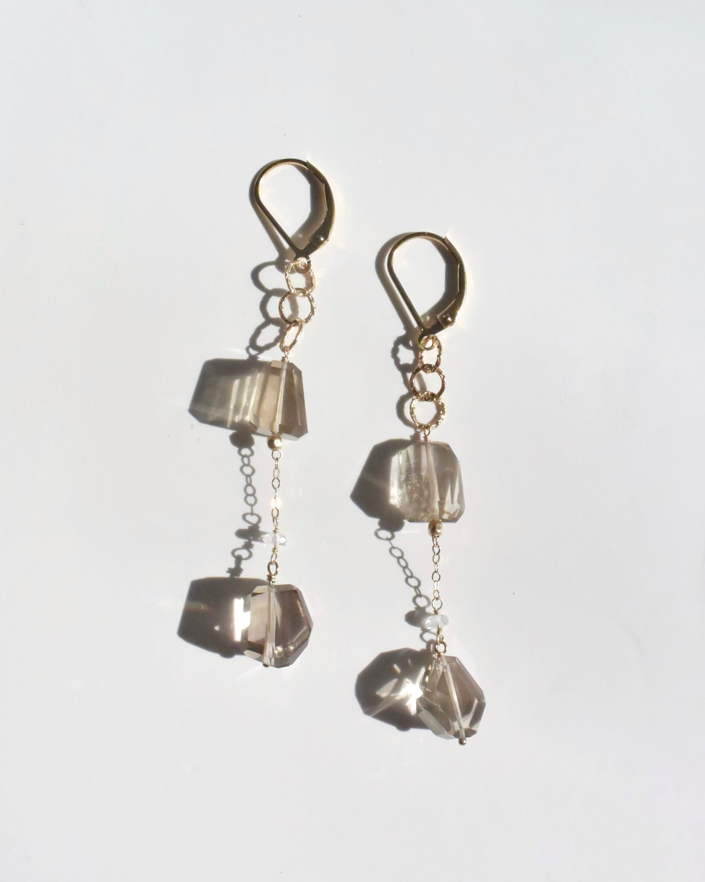 14KGF〈Smoky quartz〉Earrings