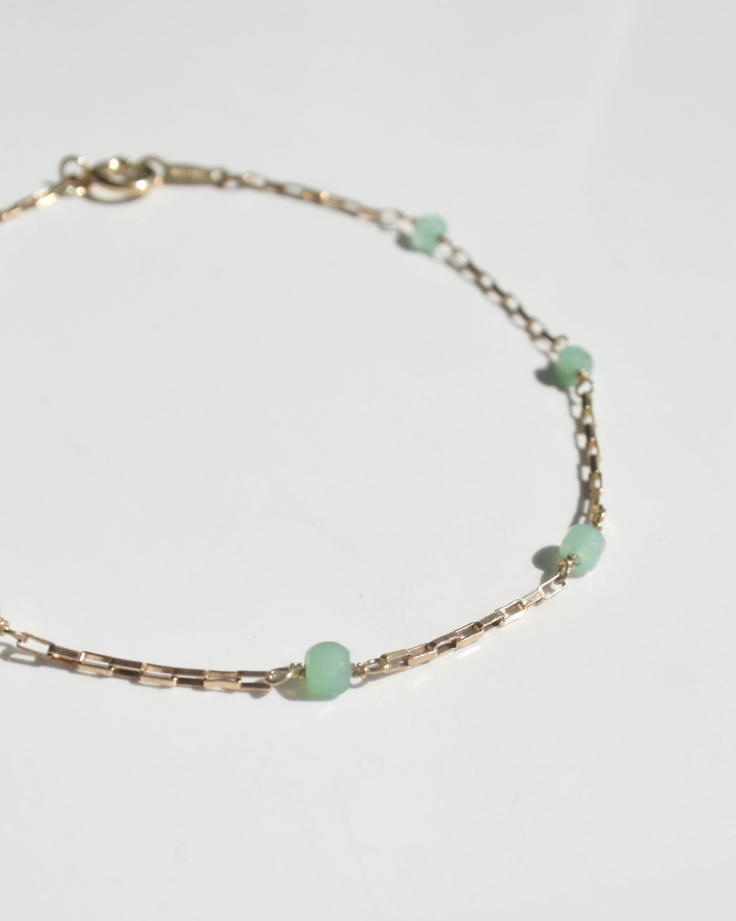 14KGF〈Station bracelet〉Chrysoprase