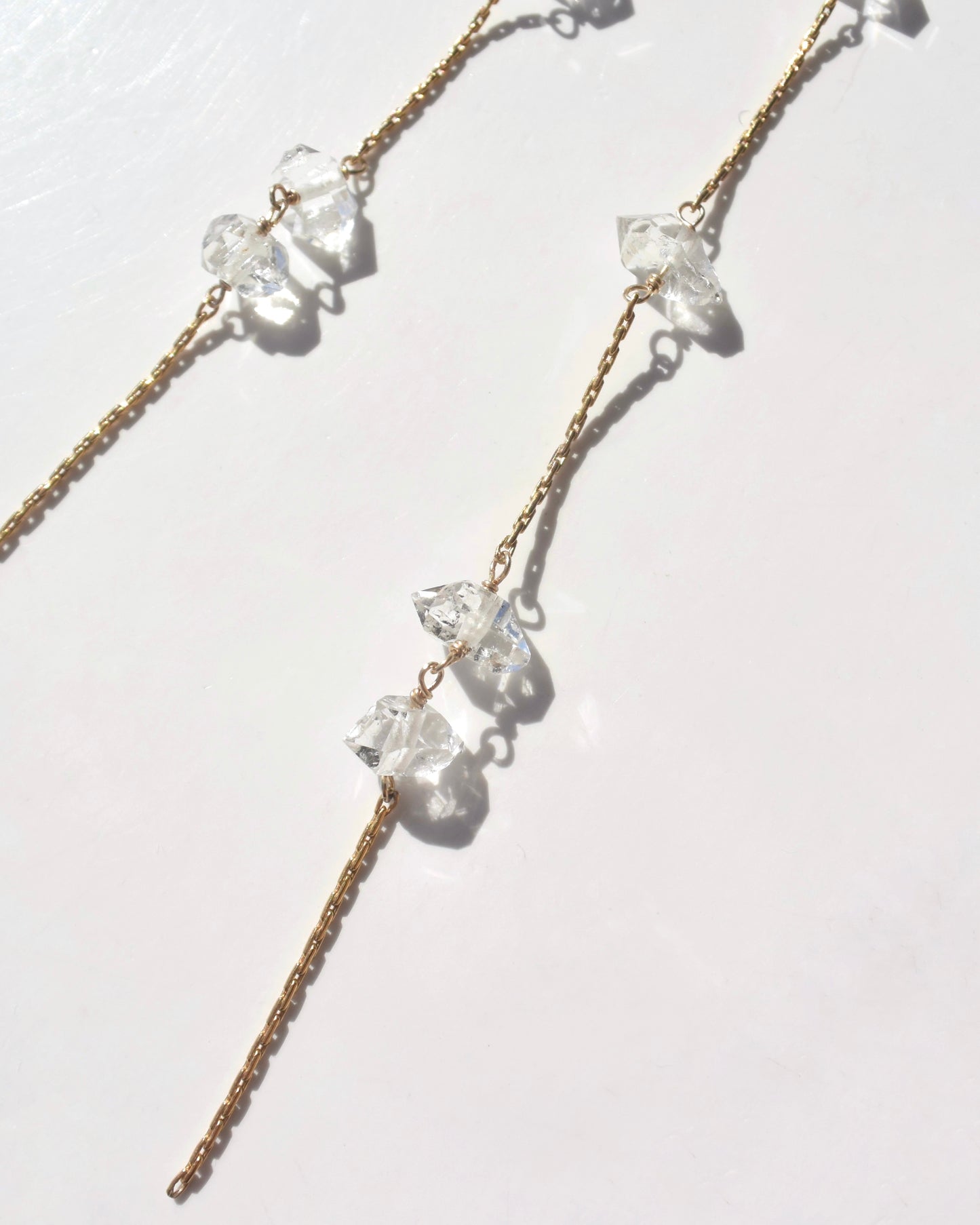 14KGF〈Herkimer diamond〉Earrings