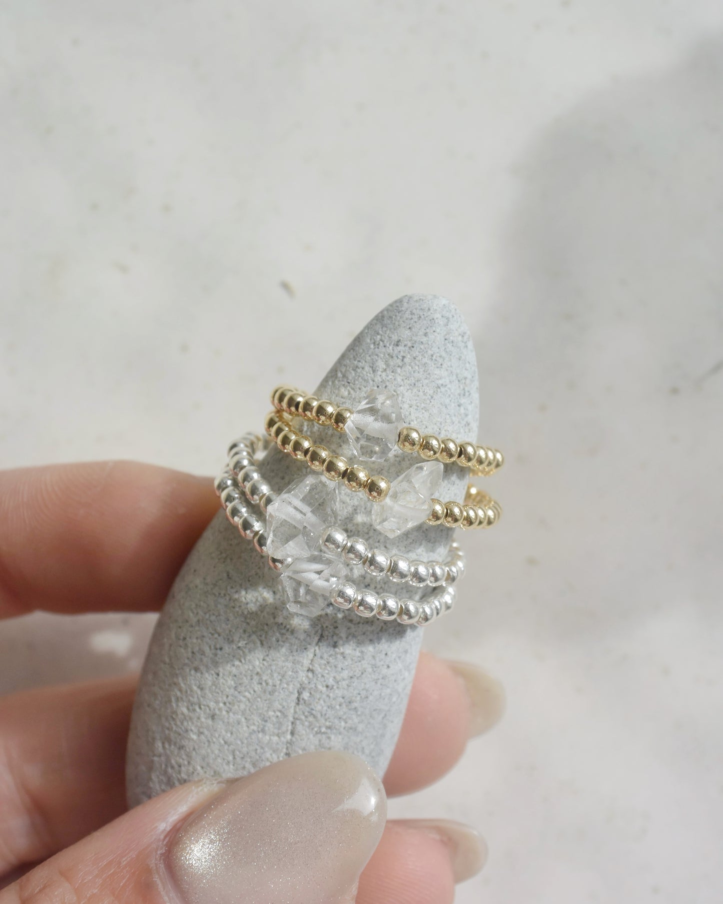 14KGF&Silver〈Herkimer diamond〉Ring