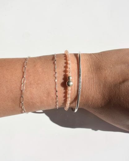 Silver〈Lunaseed Bracelet〉Orange moonstone