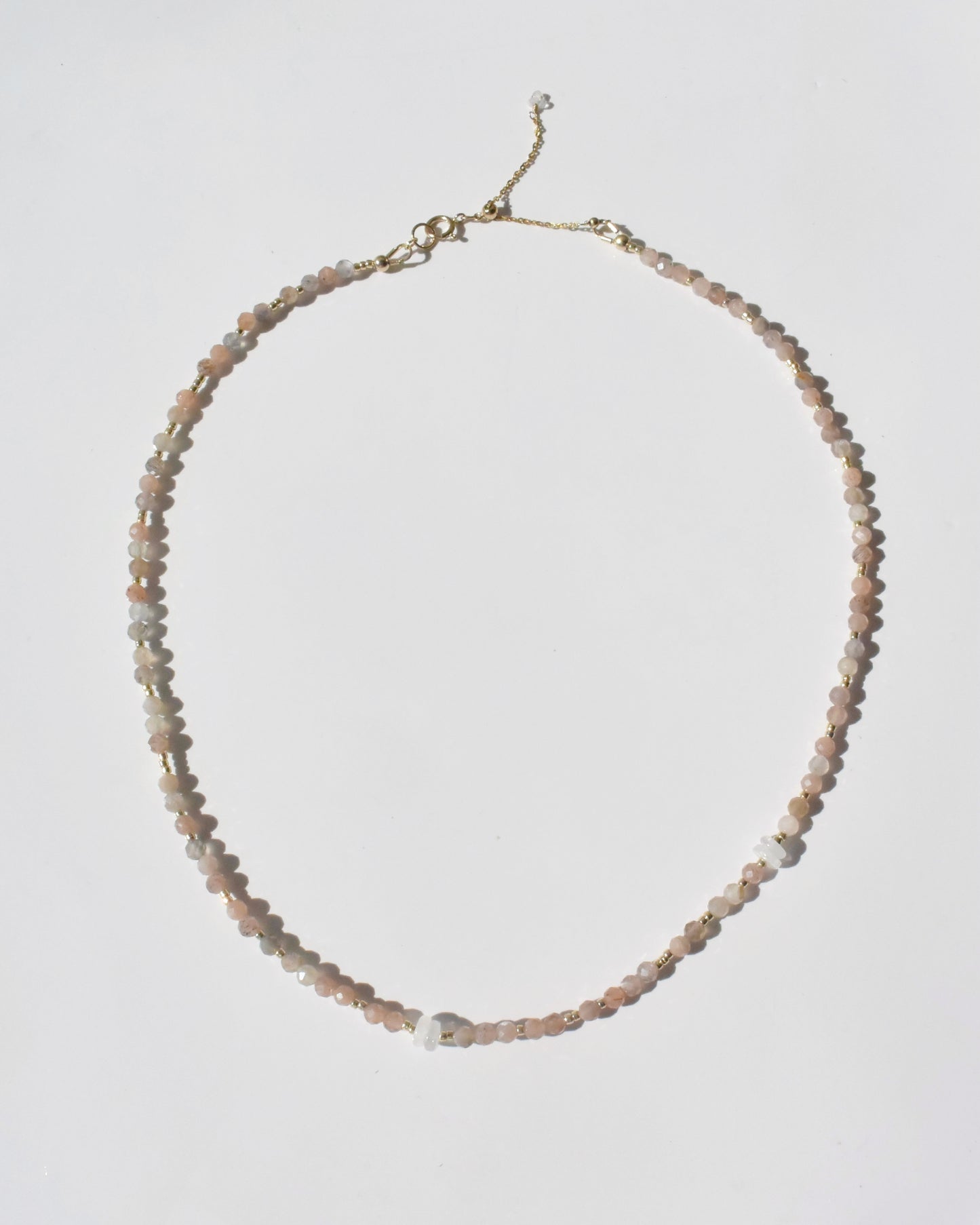 14KGF〈Earthing beads Necklace〉Orange moonstone