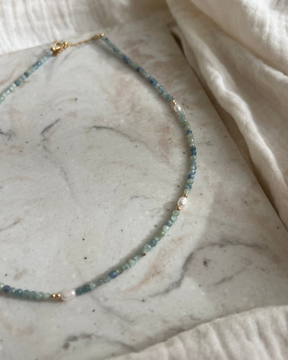 ［先行販売プライス］14KGF〈Earthing beads necklace〉Blue kyanite
