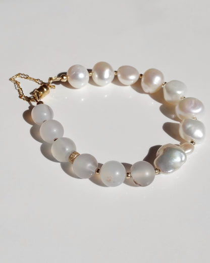14KGF〈Magnet Bracelet〉Fresh water pearl