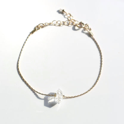 14KGF〈One point Bracelet〉Herkimer diamond