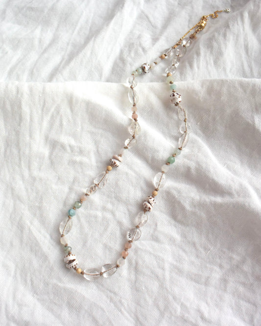 14KGF〈Silk cord necklace〉Quartz