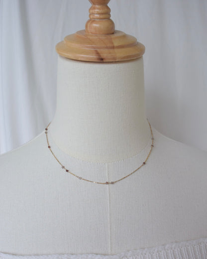 14KGF〈Station necklace〉Brown zircon
