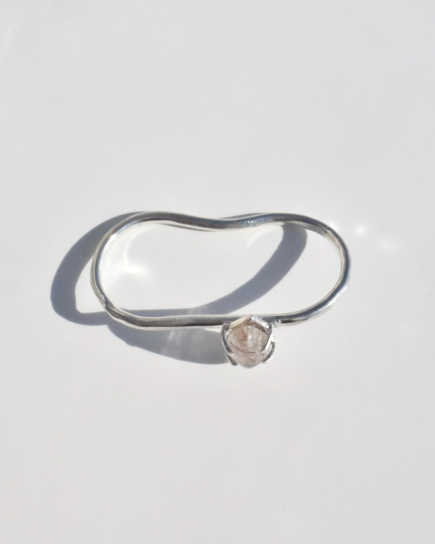 Silver〈Two finger ring〉Rutile quartz