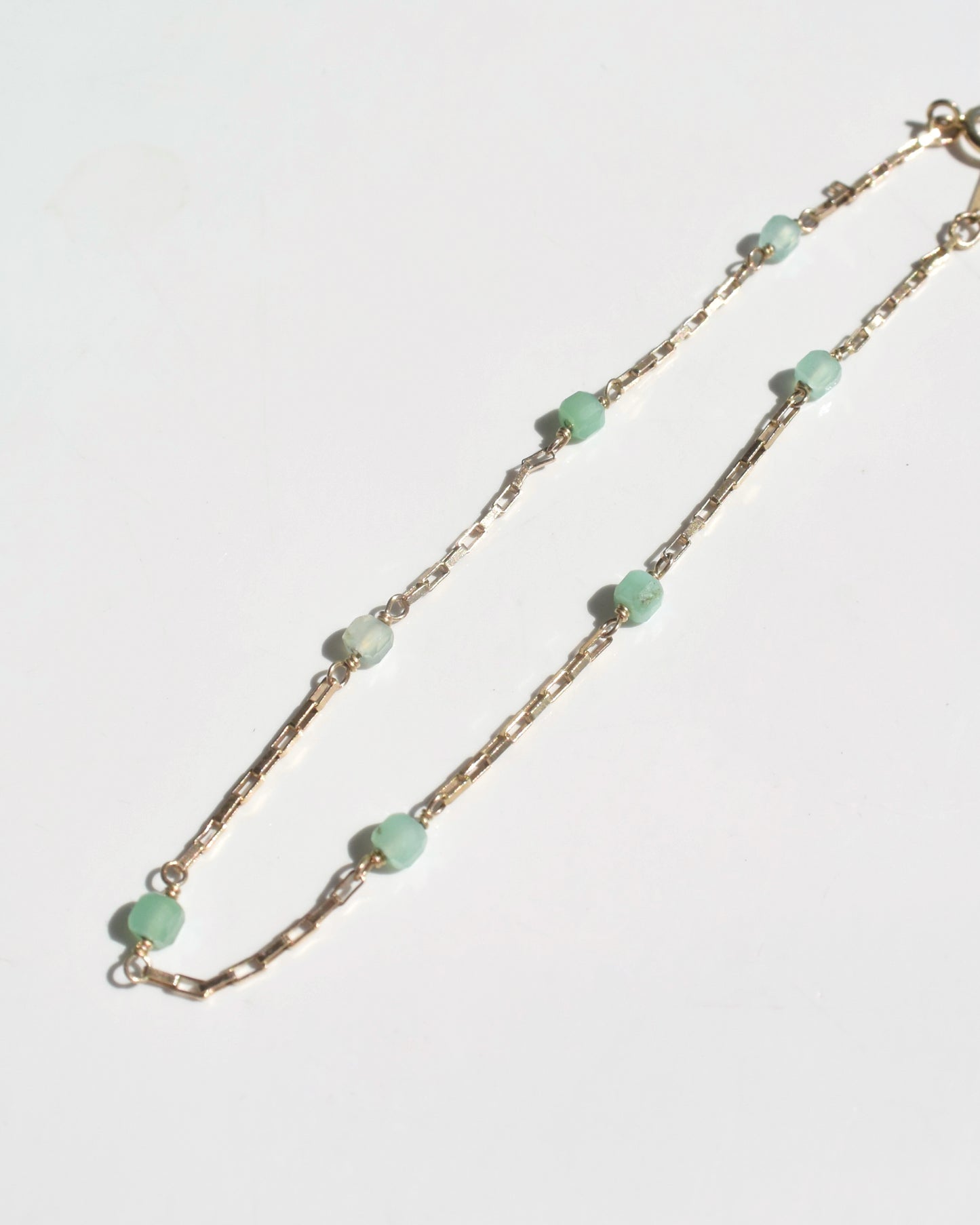 14KGF〈Station bracelet〉Chrysoprase