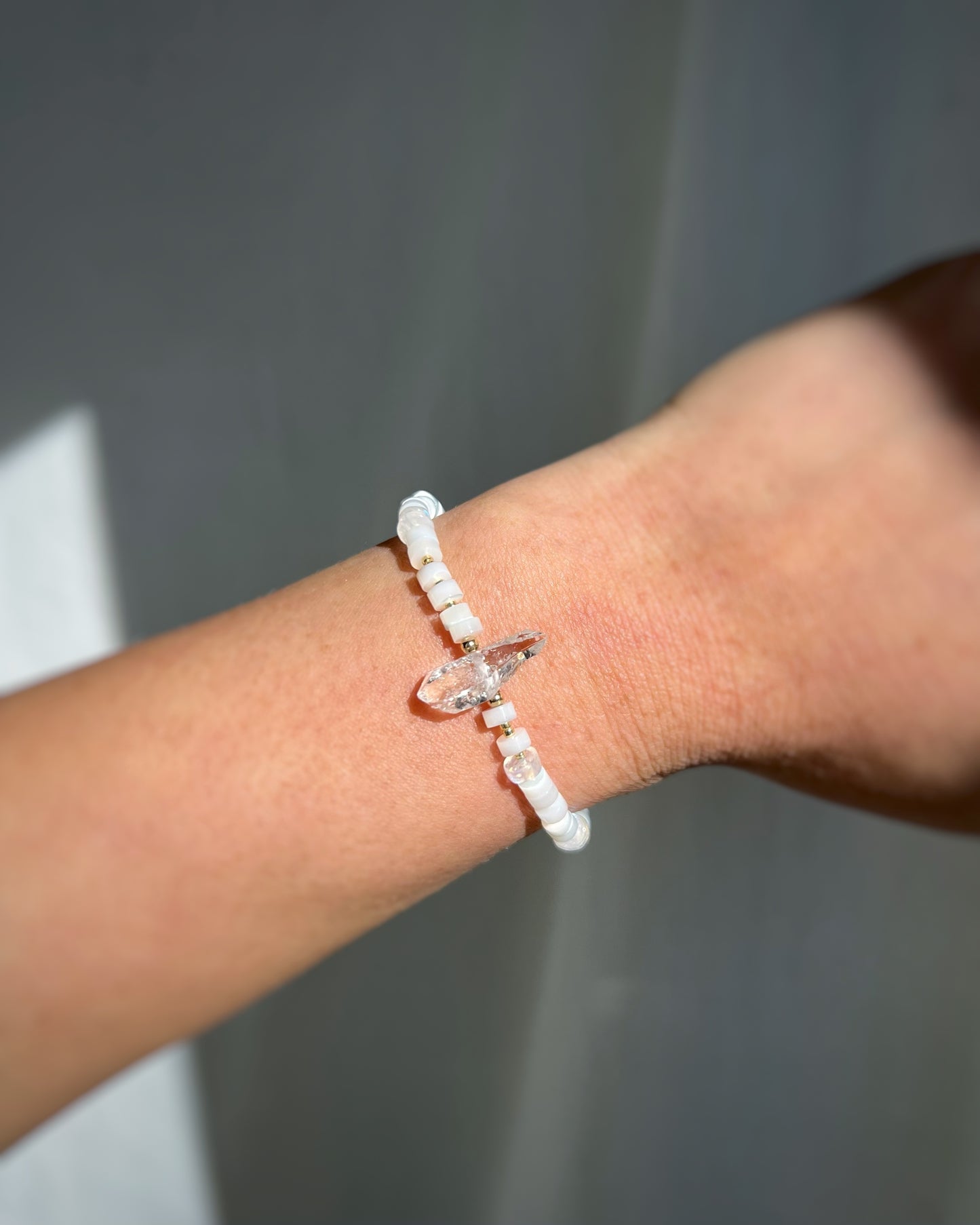 14KGF〈MOP×Crystal quartz〉Bracelet