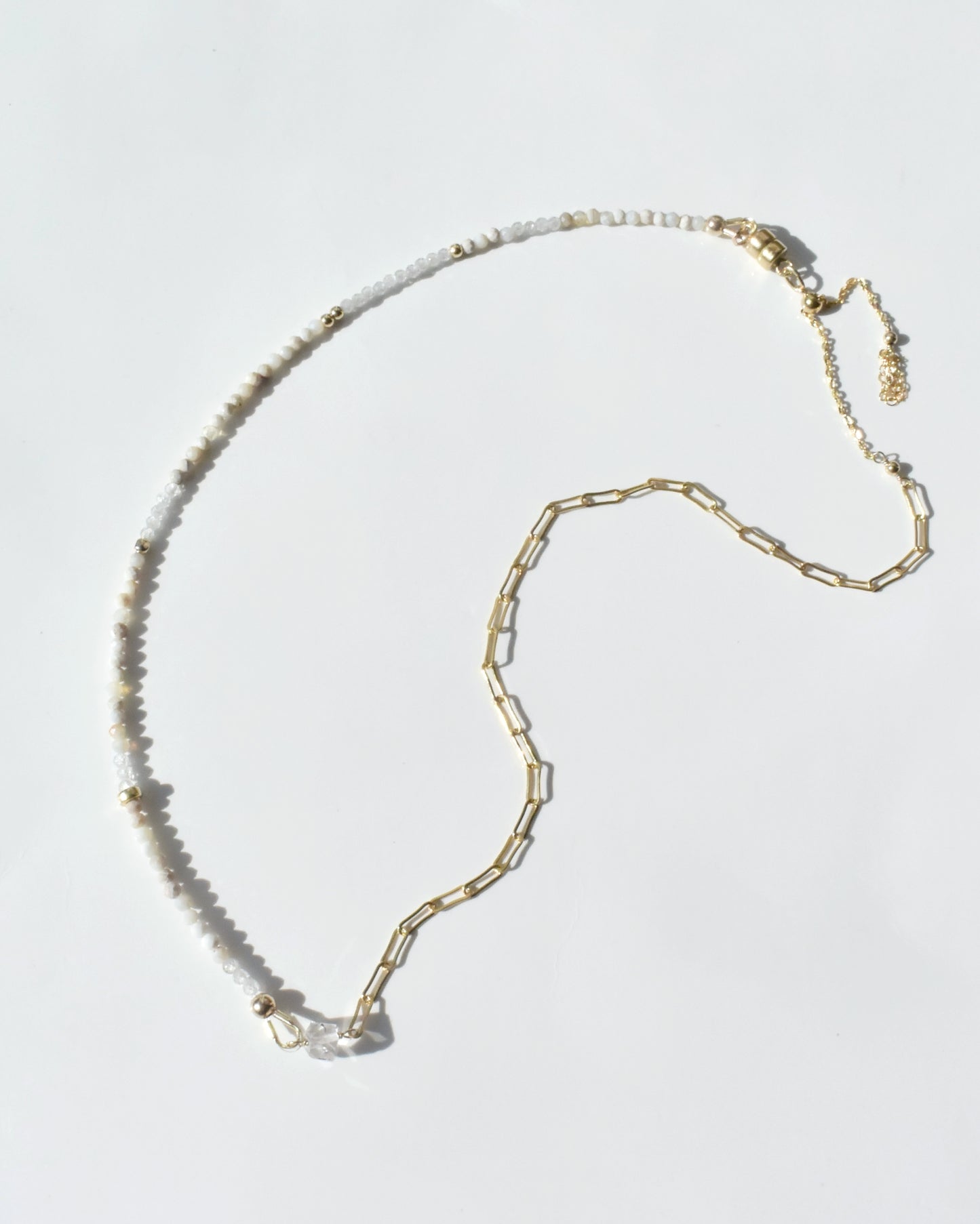 14KGF〈Herkimar diamond half chain 〉Necklace-Opal-