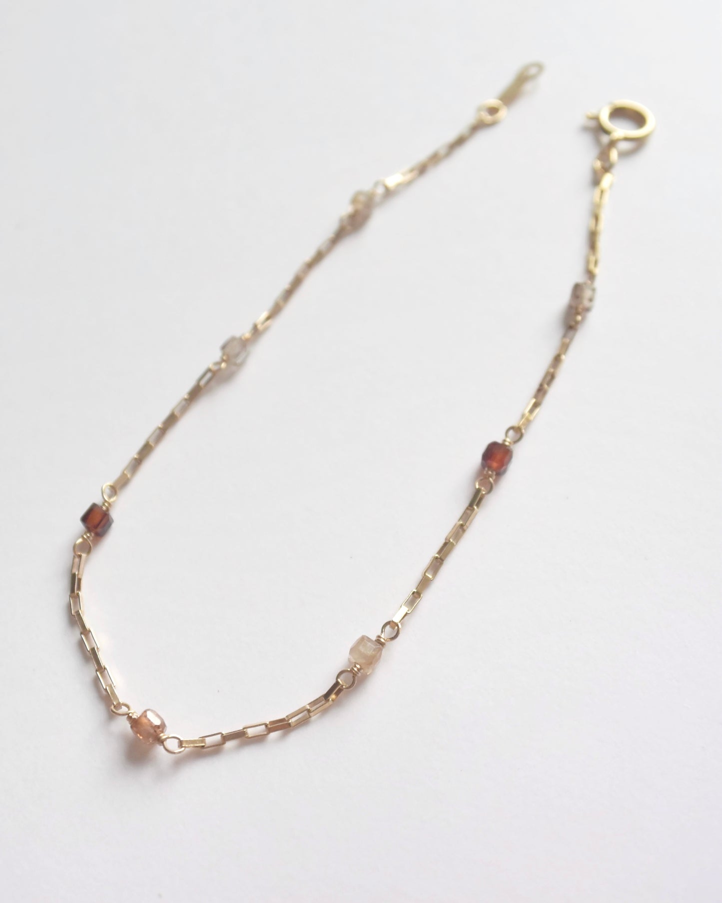 14KGF〈Station bracelet〉Brown zircon
