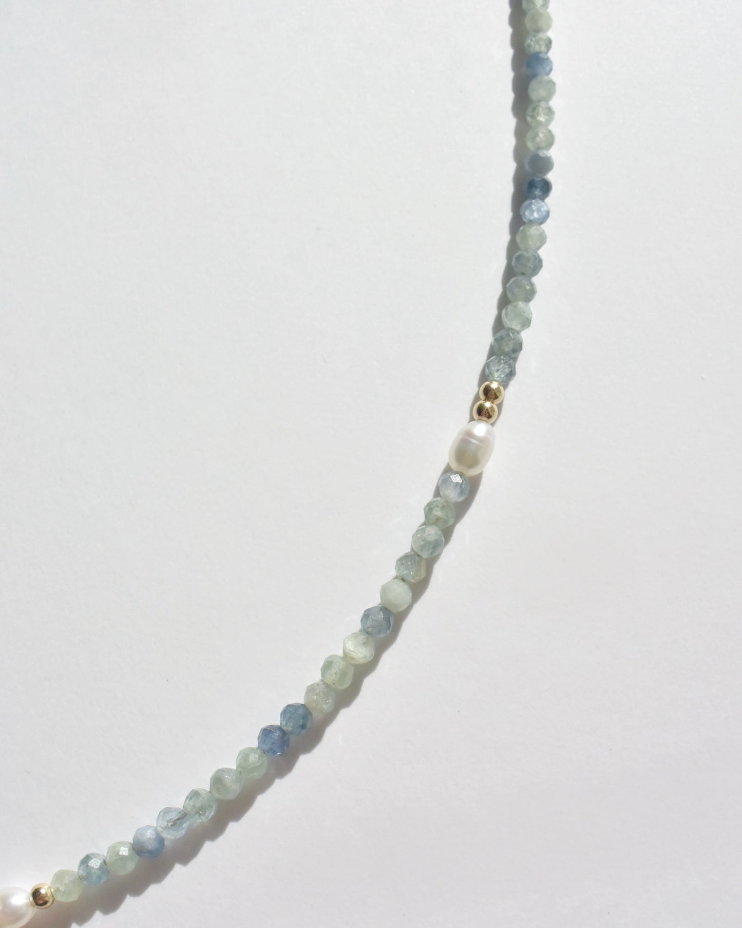 14KGF〈Earthing beads necklace〉Blue kyanite