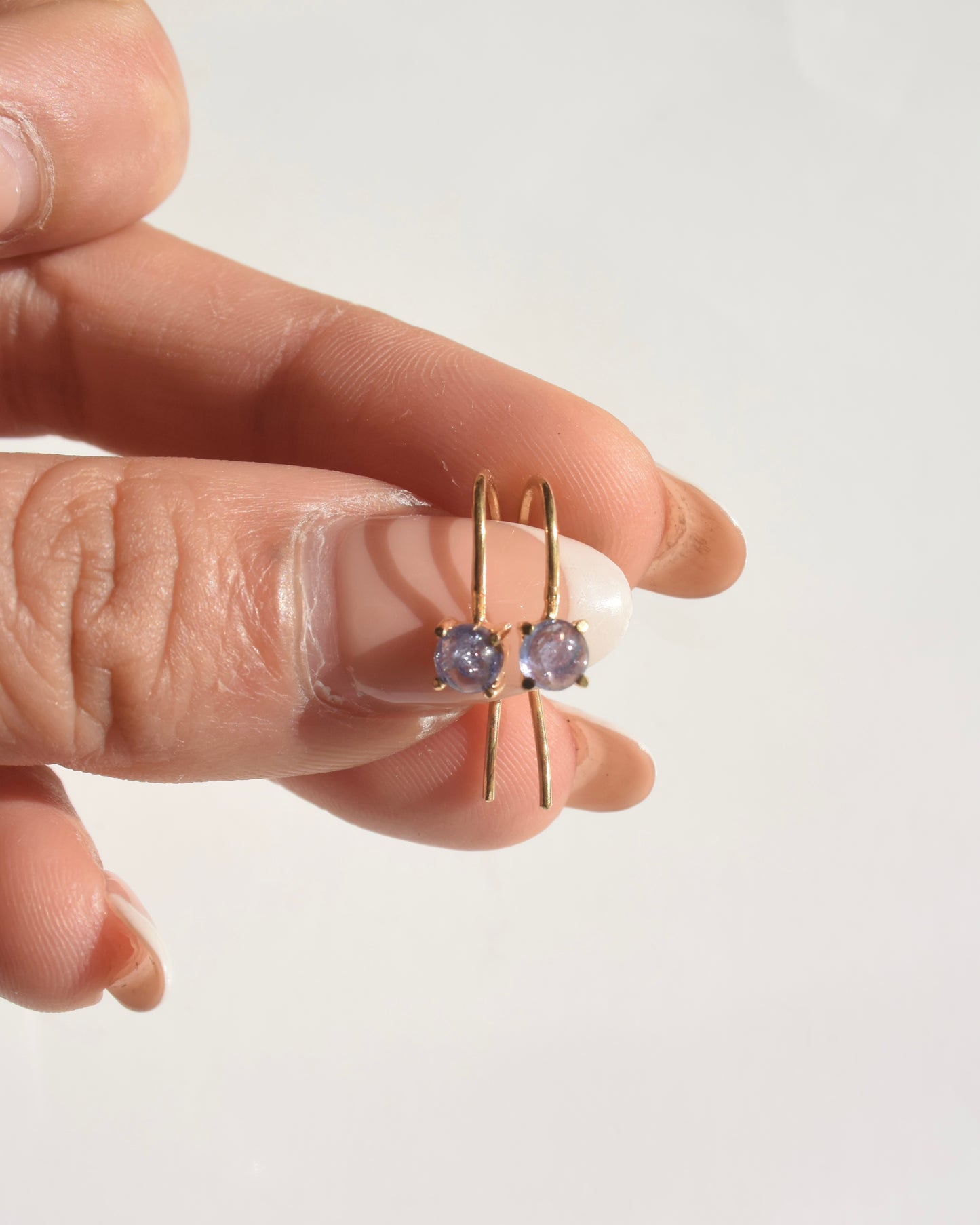 K18pt〈Hook earrings〉Tanzanite