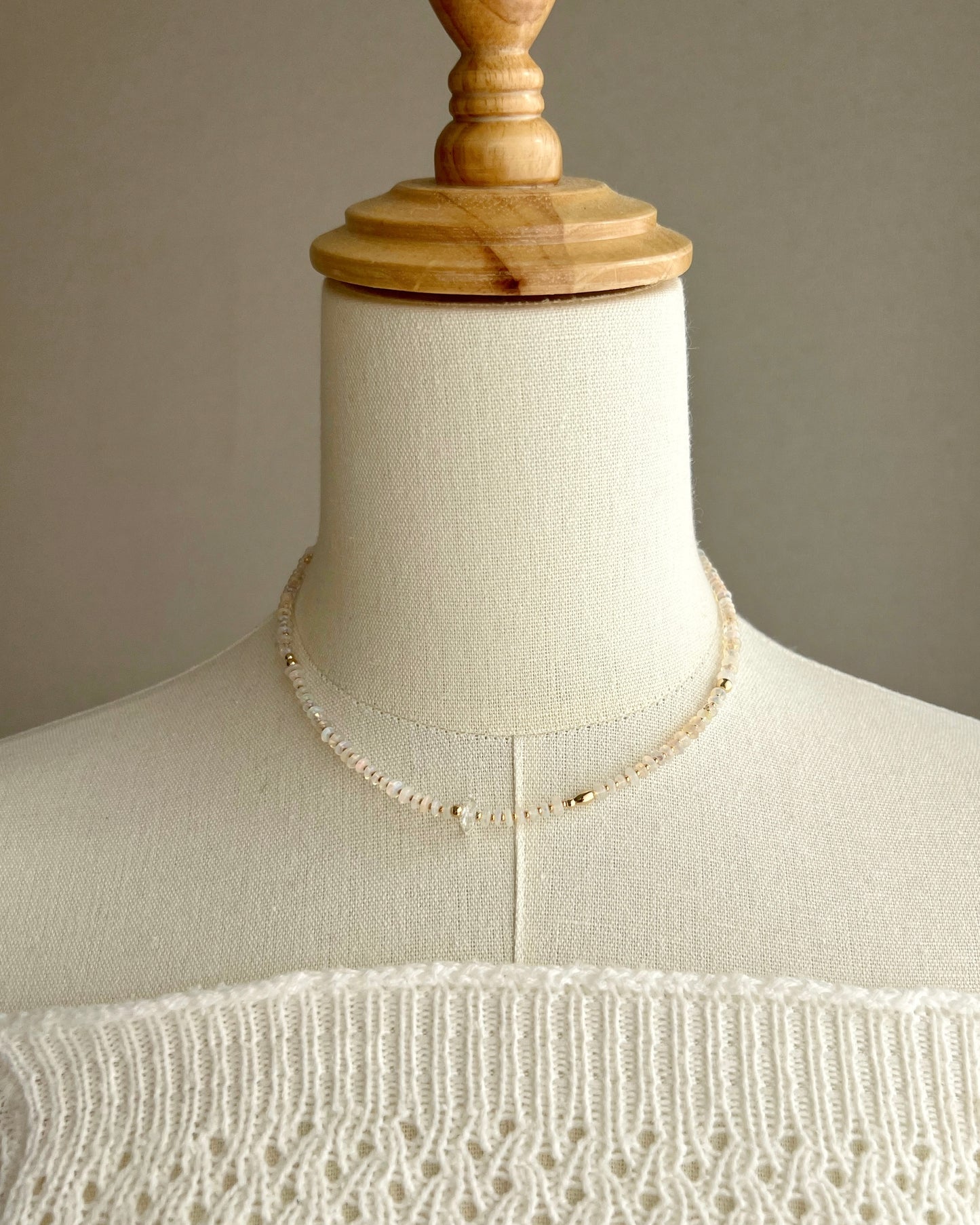 ［先行販売プライス］14KGF〈Earthing beads necklace〉Opal