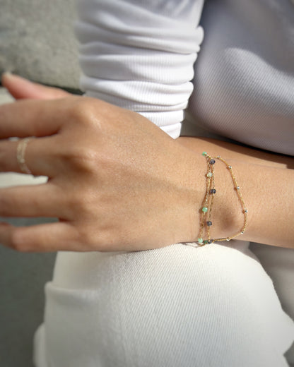 14KGF〈Station bracelet〉Iolite