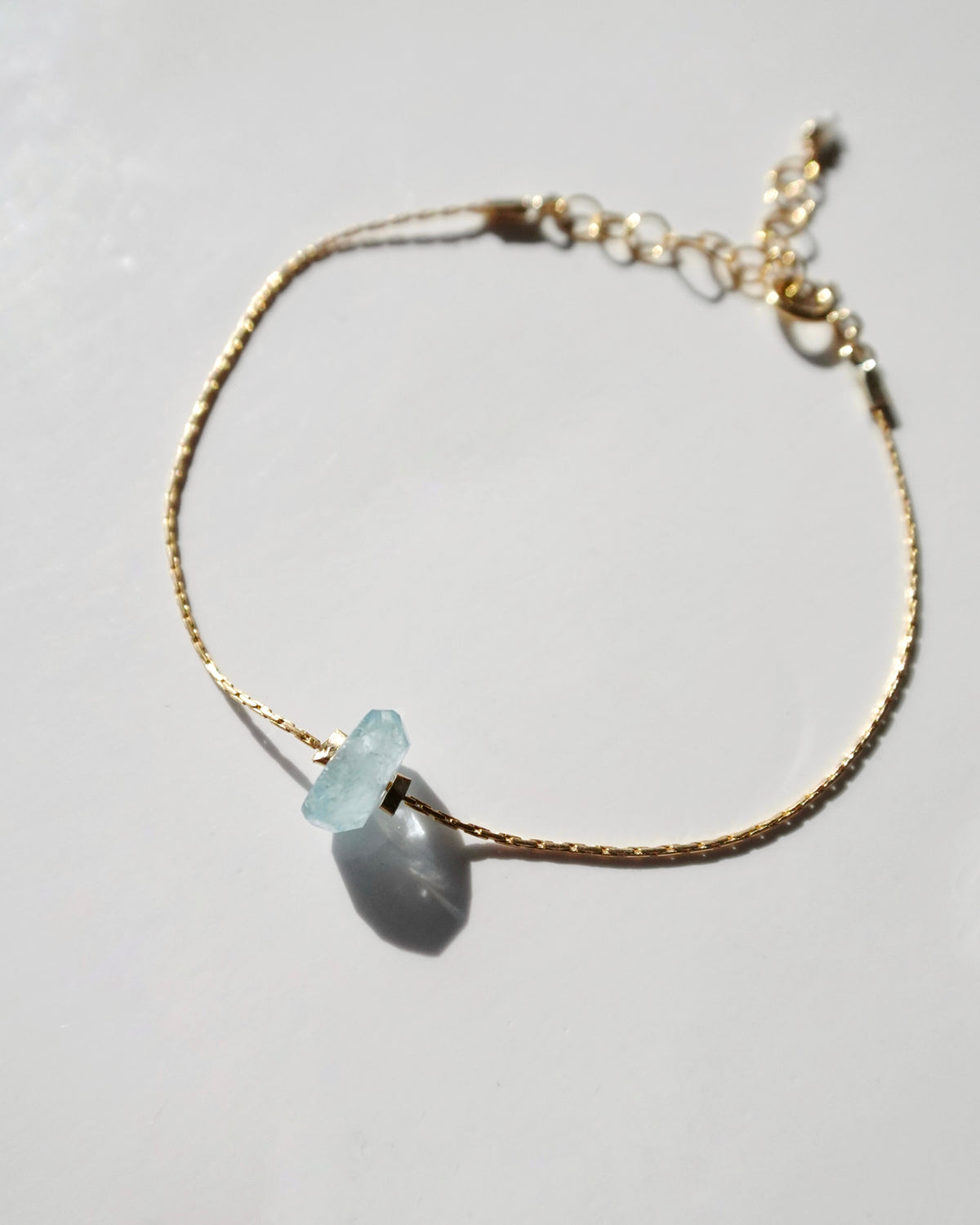 14KGF〈One point bracelet〉Aquamarine