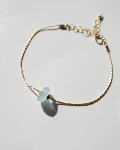 14KGF〈One point bracelet〉Aquamarine