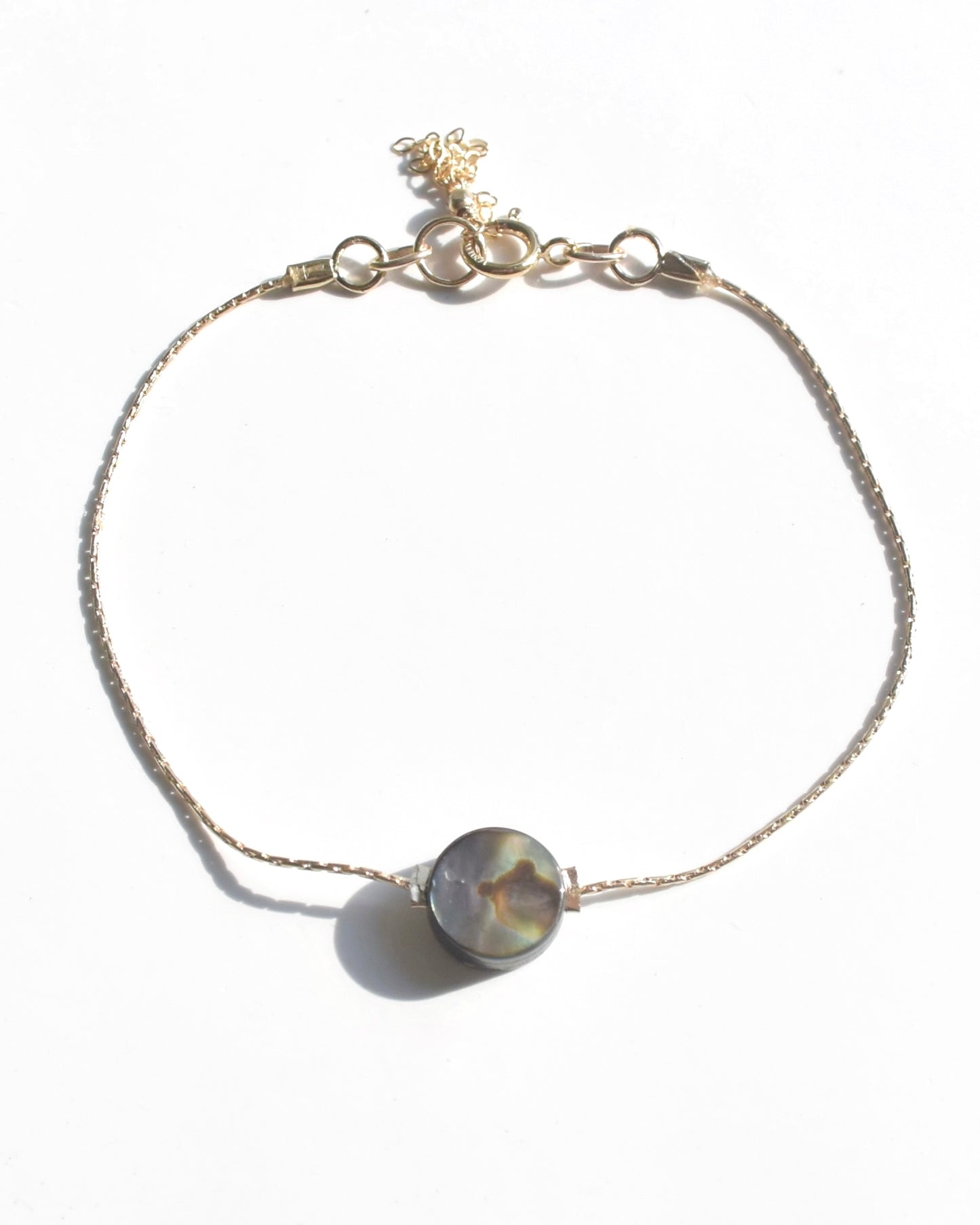 14KGF〈One point Bracelet〉Abalone shell