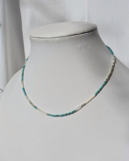 Silver〈Earthing beads Necklace〉Turquoise