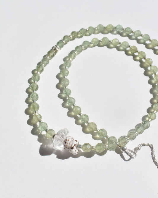 14KGF〈Earthing beads Necklace〉 Green apatite