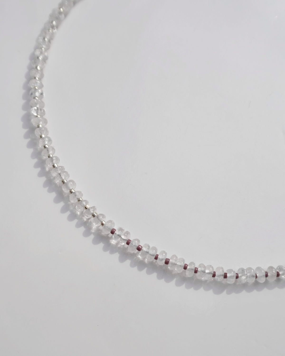 Silver〈Earthing beads necklace〉Crystal quartz