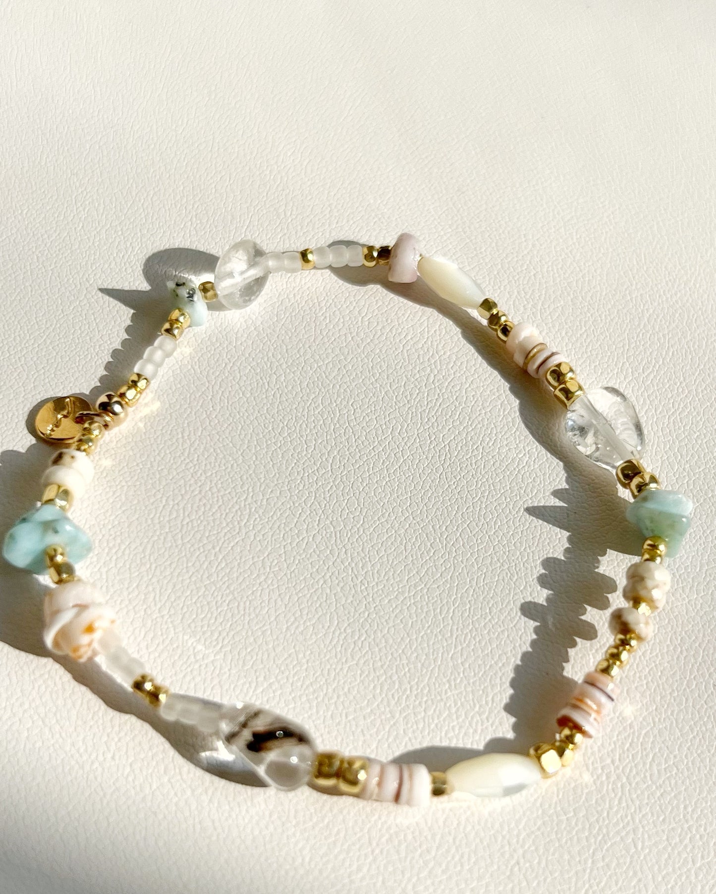 〈Rubber  bracelet 〉Larimar