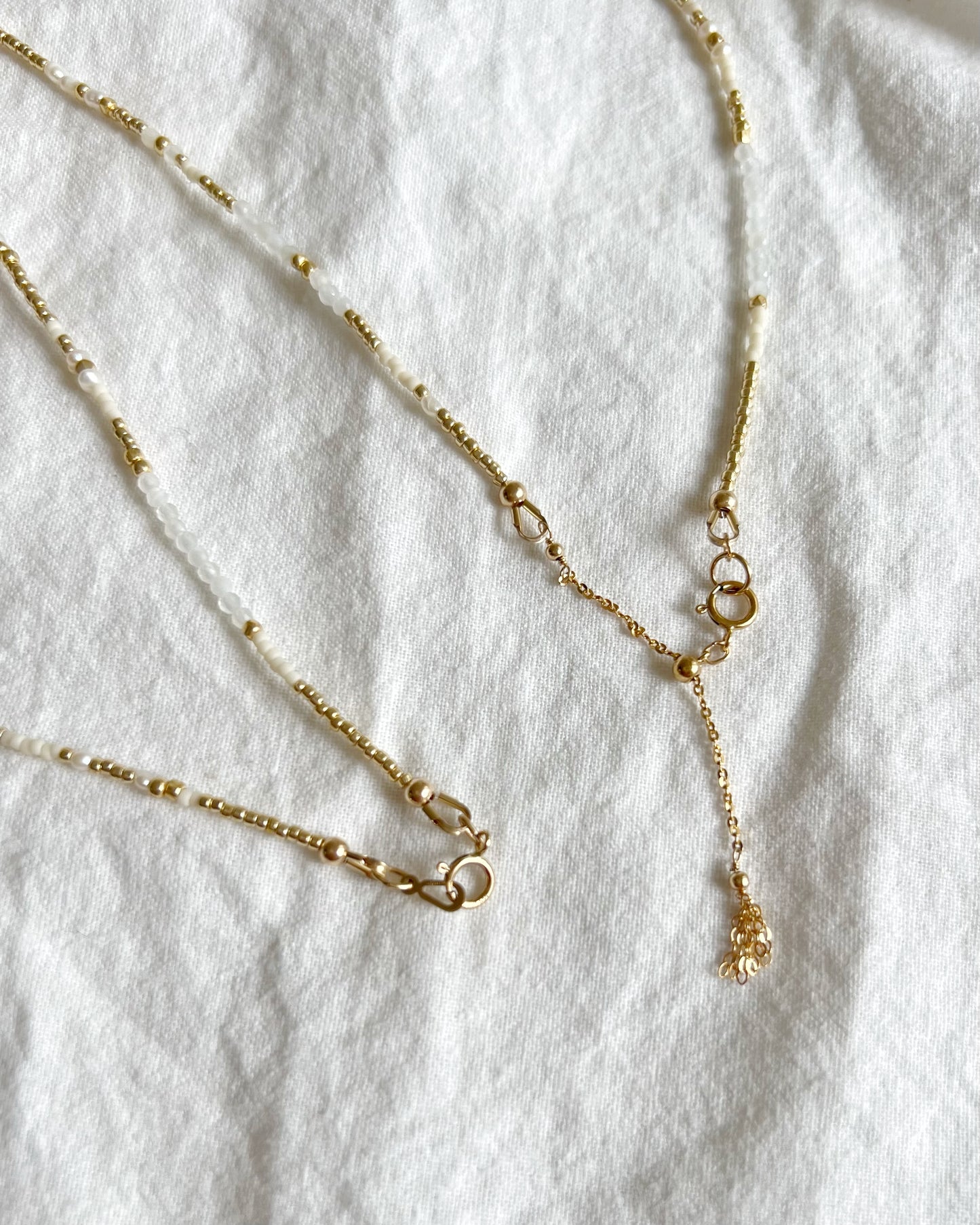 14KGF〈Earthing beads necklace〉Fresh water pearl