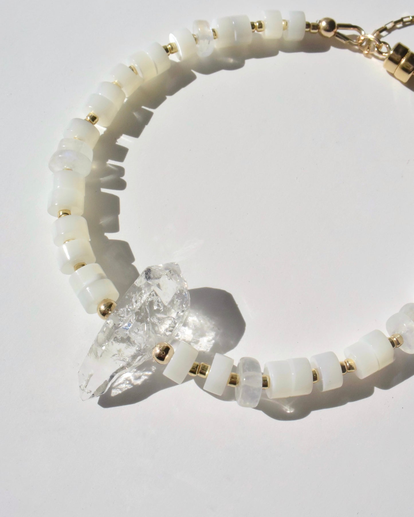 14KGF〈MOP×Crystal quartz〉Bracelet