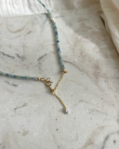 ［先行販売プライス］14KGF〈Earthing beads necklace〉Blue kyanite