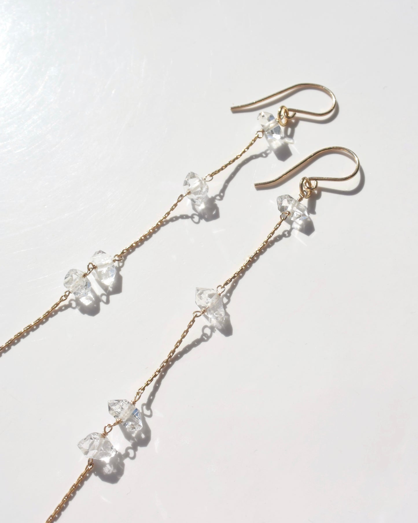 14KGF〈Herkimer diamond〉Earrings