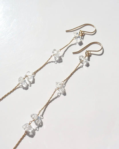 14KGF〈Herkimer diamond〉Earrings