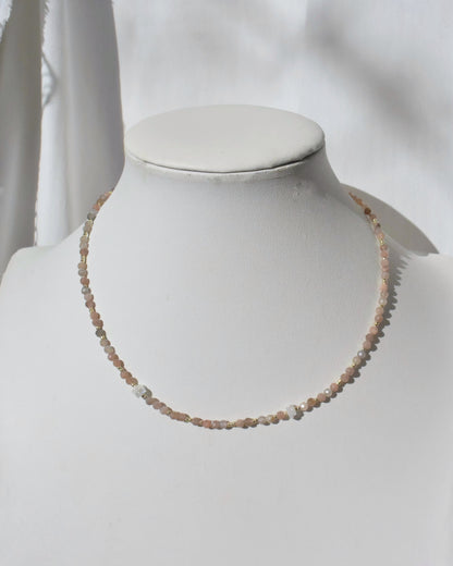 14KGF〈Earthing beads Necklace〉Orange moonstone