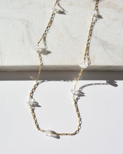 14KGF〈Station necklace〉Moon stone