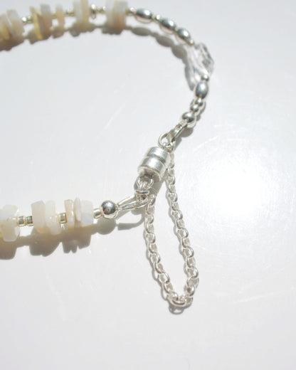 Silver〈Opal×Crystal quartz〉Bracelet