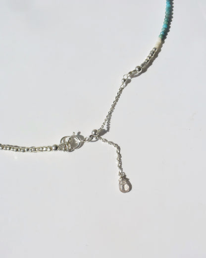 Silver〈Earthing beads Necklace〉Turquoise