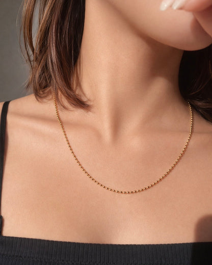 K18pt〈Oval ball〉Necklace