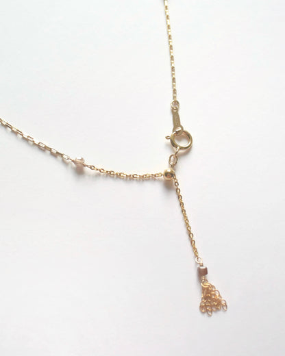 14KGF〈Station necklace〉Brown zircon