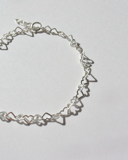 ［送料無料］Silver〈Heart chain 〉Bracelet