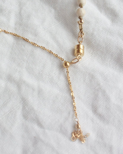 14KGF〈Silk cord necklace〉Green apatite