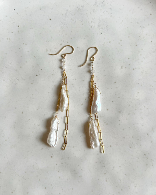 14KGF〈Fresh water pearl〉Earrings