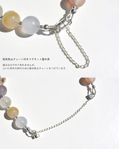 Silver〈Rounda-Bracelet-〉Blue Chalcedony
