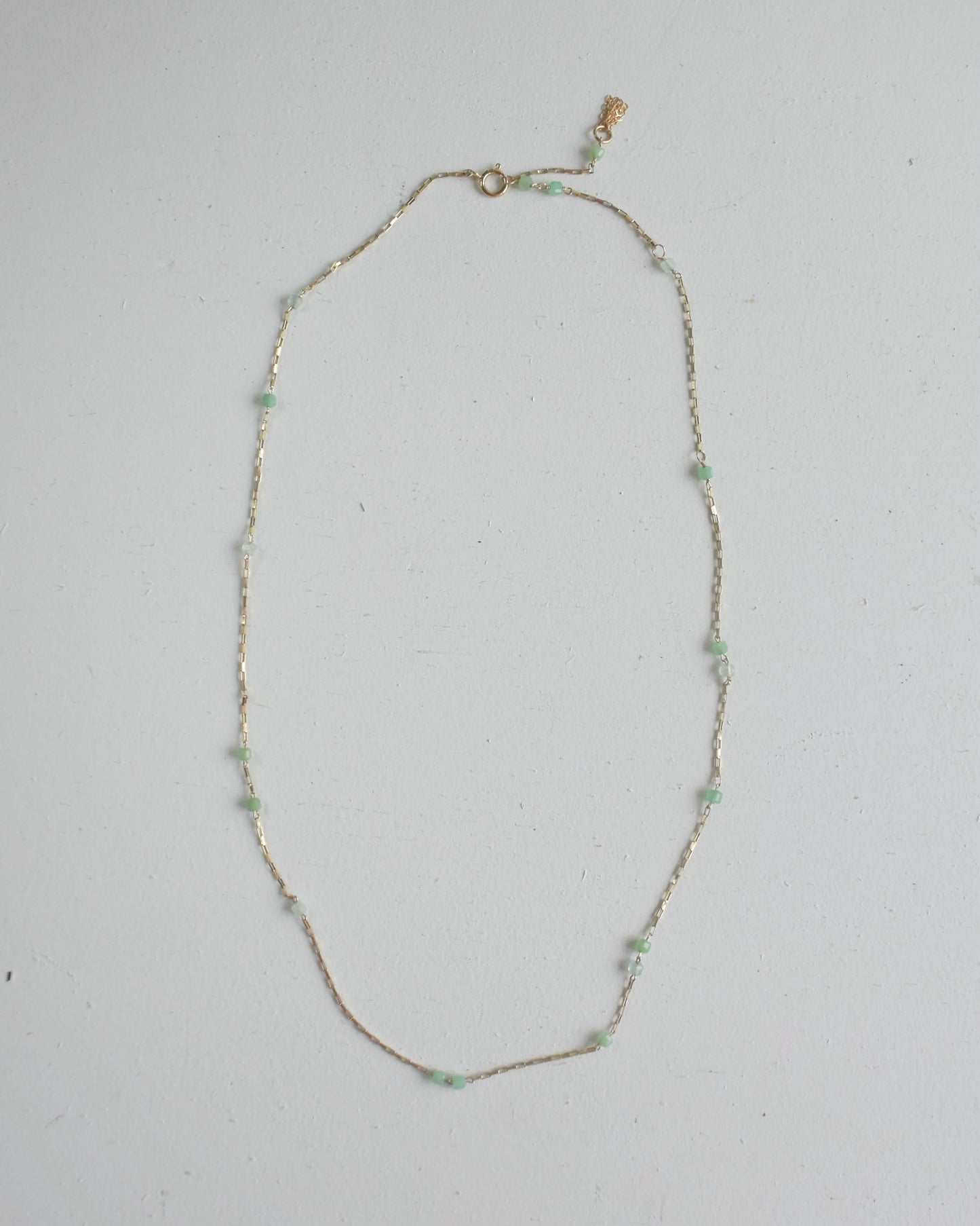 ［受注生産］ 14KGF〈Station necklace〉Chrysoprase