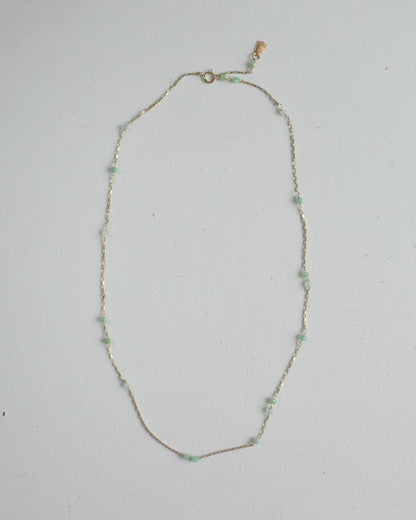 ［受注生産］ 14KGF〈Station necklace〉Chrysoprase