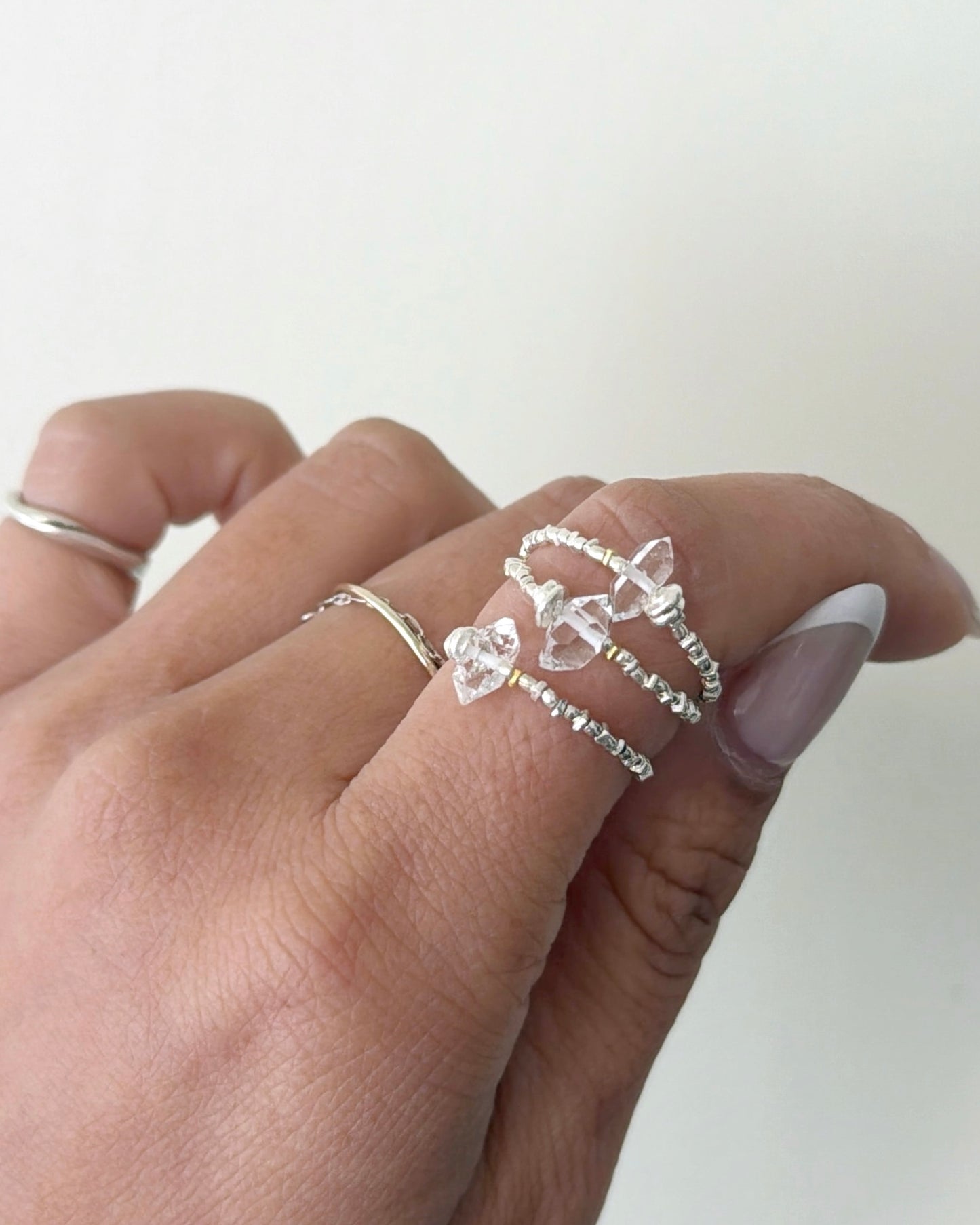 Silver〈Herkimer diamond〉Ring
