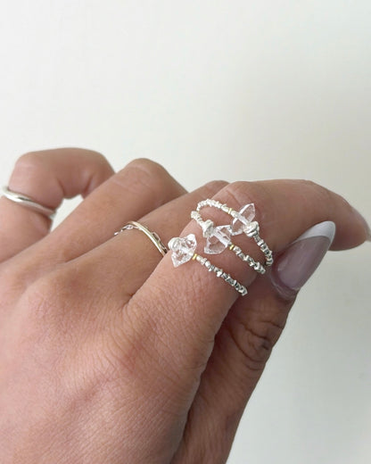 Silver〈Herkimer diamond〉Ring