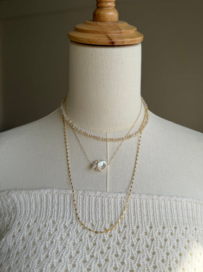 14KGF〈Earthing beads necklace〉Opal